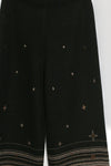 SWAYING 25 Early Spring V-neck snowflake jacquard pullover / straight pants SW-SW25PS3B11-HEI Black pants SW25PS1T13